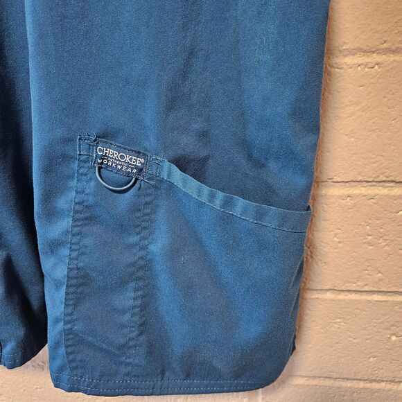 Cherokee Scrub Top Size Large Caribbean Blue - Picture 2 of 7